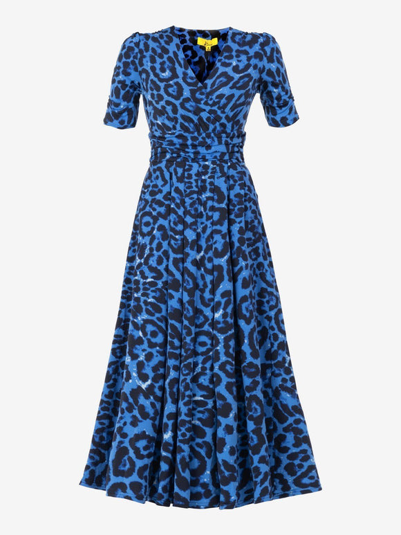 Aurora Animal Print Jersey Maxi Dress Dress Jolie Moi Blue Audrey 