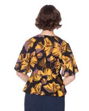 Banned Retro Polly 30s/70s Inspired Peplum Blouse RR Top Retro Revibe 
