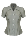Barbara Forties Blouse Blouse Pretty Retro Sage Audrey 