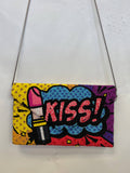 BEADED A KISS POP ART CLUTCH Bag Ricki designs 