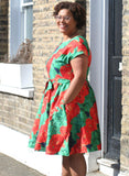 The fabulous Beatrice Camellia Organic Dress in  by Palava at Voluptuous Vintage