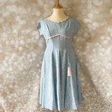 Blue Lace Effect Brocade Prom Dress PR013 Vintage Dress Authentic Vintage 