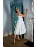 The fabulous Broderie Anglais Tiered Sun Dress in  by Authentic Vintage at Voluptuous Vintage