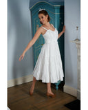 The fabulous Broderie Anglais Tiered Sun Dress in Audrey by Authentic Vintage at Voluptuous Vintage