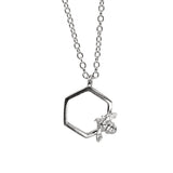 **Bumble Bee Hexagon Pendant Necklace Bill Skinner Silver 