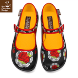 *Chocolaticas Andalucía Mary Jane Flat Shoes Shoes Hot Chocolate Design Black UK 3 