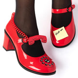 **Chocolaticas Call Me Mid Heel Mary Jane Pumps Shoes Hot Chocolate Design 