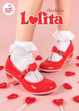 ##Chocolaticas Lolita Mid Heel Mary Jane Pumps Shoes Hot Chocolate Design 