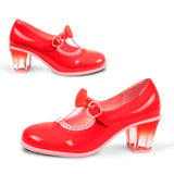 **Chocolaticas Lolita Mid Heel Mary Jane Pumps Shoes Hot Chocolate Design Red UK 3 