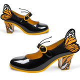 *Chocolaticas Monarch Mid Heel Mary Jane Pumps Shoes Hot Chocolate Design 
