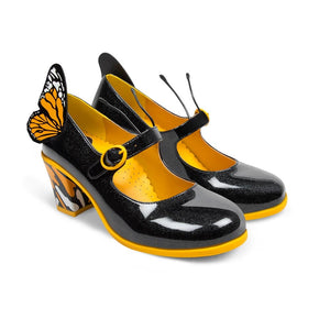 *Chocolaticas Monarch Mid Heel Mary Jane Pumps Shoes Hot Chocolate Design Black UK 3 