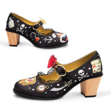 *Chocolaticas Pirate Mid Heel Mary Jane Pumps Shoes Hot Chocolate Design 