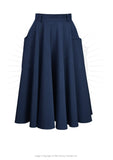 #Cindy Circle Skirt Skirt Pretty Retro Navy Audrey 