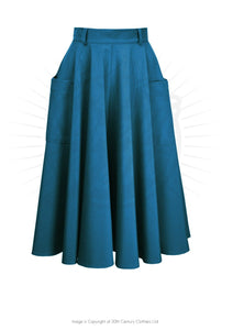 #Cindy Circle Skirt Skirt Pretty Retro Petrol Blue Audrey 