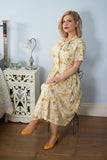 Daisy Cotton Pussybow 60s Vintage Dress Authentic Vintage 