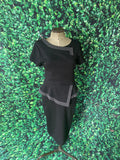 Diva Catwalk 40s/80s Style Peplum Pencil Dress RR Dress Retro Revibe Black Large 