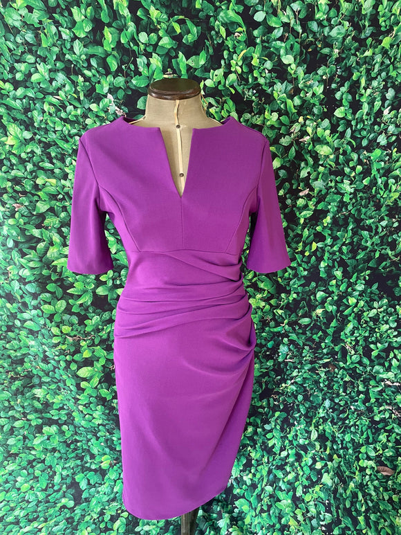 Diva Catwalk 50s Inspired Bodycon Wiggle Dress RR Dress Retro Revibe Purple Large 