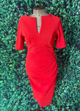 Diva Catwalk Lydia 50s Inspired Bodycon Wiggle Dress RR Dress Retro Revibe Red Large 