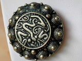 **Edwardian Era Antique Celtic Pewter Shield Brooch Pin Vintage Brooch Authentic Vintage Pewter One Size 