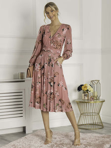 **Eileen Floaty Dress Dress Jolie Moi Pink Audrey 