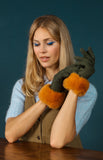 Faux Fur Trimmed Bettina Gloves Gloves Powder 