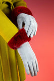 **Faux Fur Trimmed Bettina Gloves Gloves Powder Slate 