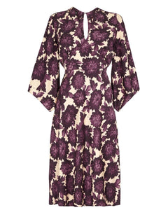 The fabulous Fig Flower Kimono Dress in Audrey by Nancy Mac at Voluptuous Vintage