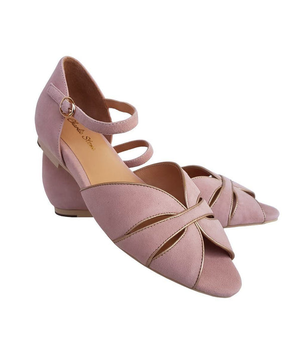 The fabulous FINAL SALE Athina Flats, Blush, Size 40 in  by Charlie Stone at Voluptuous Vintage