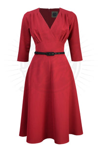 *Frannie Classic 40s Dress Dress Pretty Retro Red Audrey 