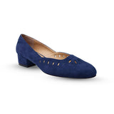 The fabulous Hallstatt Cutaway Suede Pumps in Blue / 36 by Charlie Stone at Voluptuous Vintage