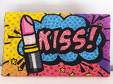 /Hand Beaded Luxury Pop Art Clutch Bag - Kiss Bag Rikki 