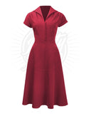 The fabulous Hattie Hostess Dress in Red / Audrey by Pretty Retro at Voluptuous Vintage