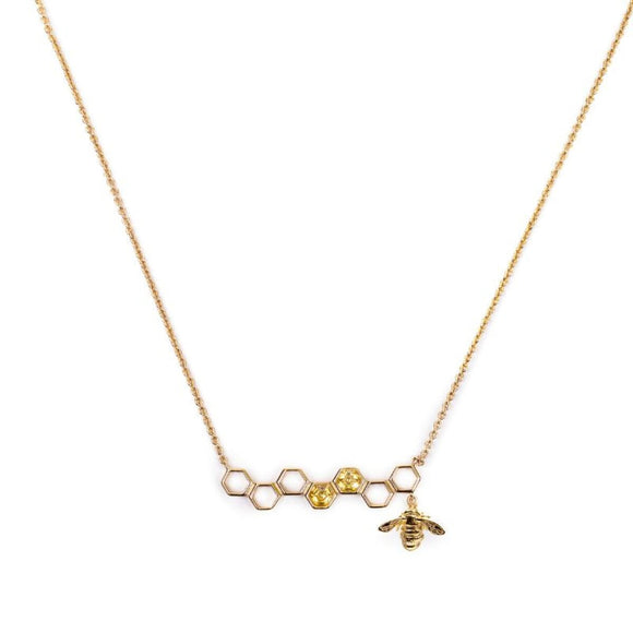**Hexagon Bee Necklace Necklace Bill Skinner Gold 