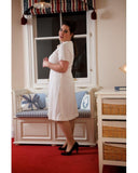 The fabulous Jackie O Classic White Dress in  by Authentic Vintage at Voluptuous Vintage