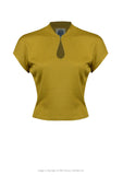 *Kitty Keyhole Sweater Top Pretty Retro Mustard Extra Small 