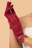 Kylie Equestrian Suedette Gloves Gloves Powder Ruby One Size 