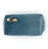 The fabulous Large Velvet Box Bag with Sparkly Insect Pin in Malibu Blue by Sixton London at Voluptuous Vintage