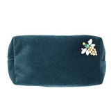 The fabulous Large Velvet Box Bag with Sparkly Insect Pin in Teal by Sixton London at Voluptuous Vintage
