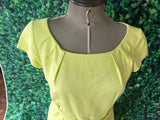 LK Bennett Yellow Chartreuse 50s Style Pencil Dress RR Dress Retro Revibe 