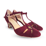 *London Suedette Luxe Heels Shoes Charlie Stone Red Wine 36 