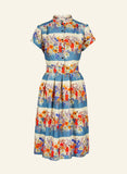 **Louise Edible Flowers Organic Dress Dress Palava Chalk Blue Audrey 