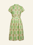 **Louise Green Checks Organic Dress Dress Palava Green Audrey 