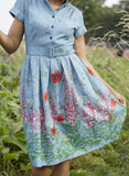 The fabulous ****Louise Wildflower Cotton Linen Dress in  by Palava at Voluptuous Vintage