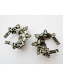 The fabulous Lucky Horseshoe Diamante Clip Screw Earrings in  by Authentic Vintage at Voluptuous Vintage