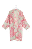 **Luxury Ancient Columns Collar Kimono Jacket Jacket One Hundred Stars Pink One Size 