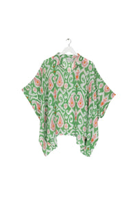**Luxury Ikat Green Tunic Top Top One Hundred Stars Green 