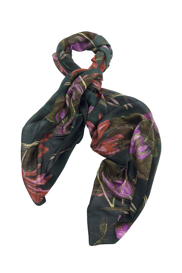 Luxury Kew Indian Lily Scarf Scarf One Hundred Stars Forest 