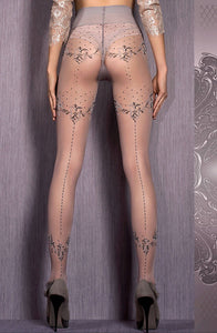 **Luxury Lurex Decorative Seam Tights Stockings Ballerina's Secret 