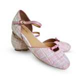 The fabulous Marvellous Rose Tweed Flats in Pink / 36 by Charlie Stone at Voluptuous Vintage
