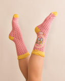 The fabulous Monogrammed Bamboo Socks H in  by Powder at Voluptuous Vintage
